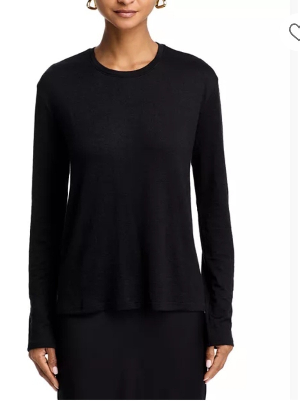 rag & bone Black Long-Sleeve Crewneck Top